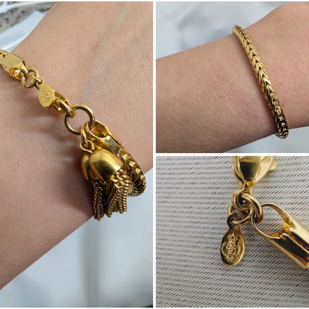Elegant Gold Bracelet with Charms